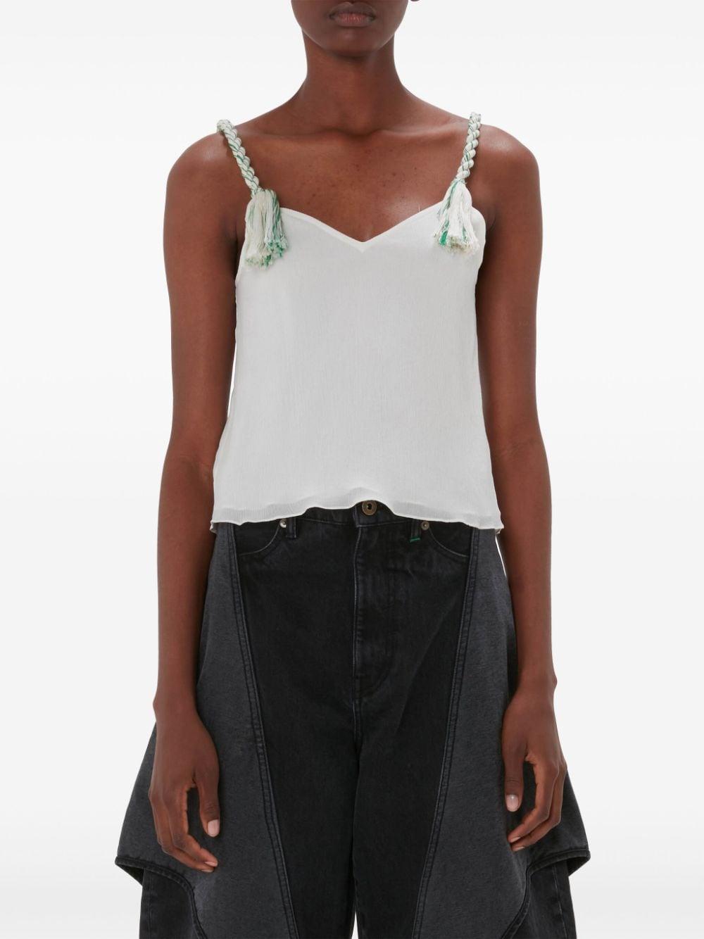 Tassel-strap V-neck top<BR/><BR/><BR/> TP0339 PG1647002 JW ANDERSON 