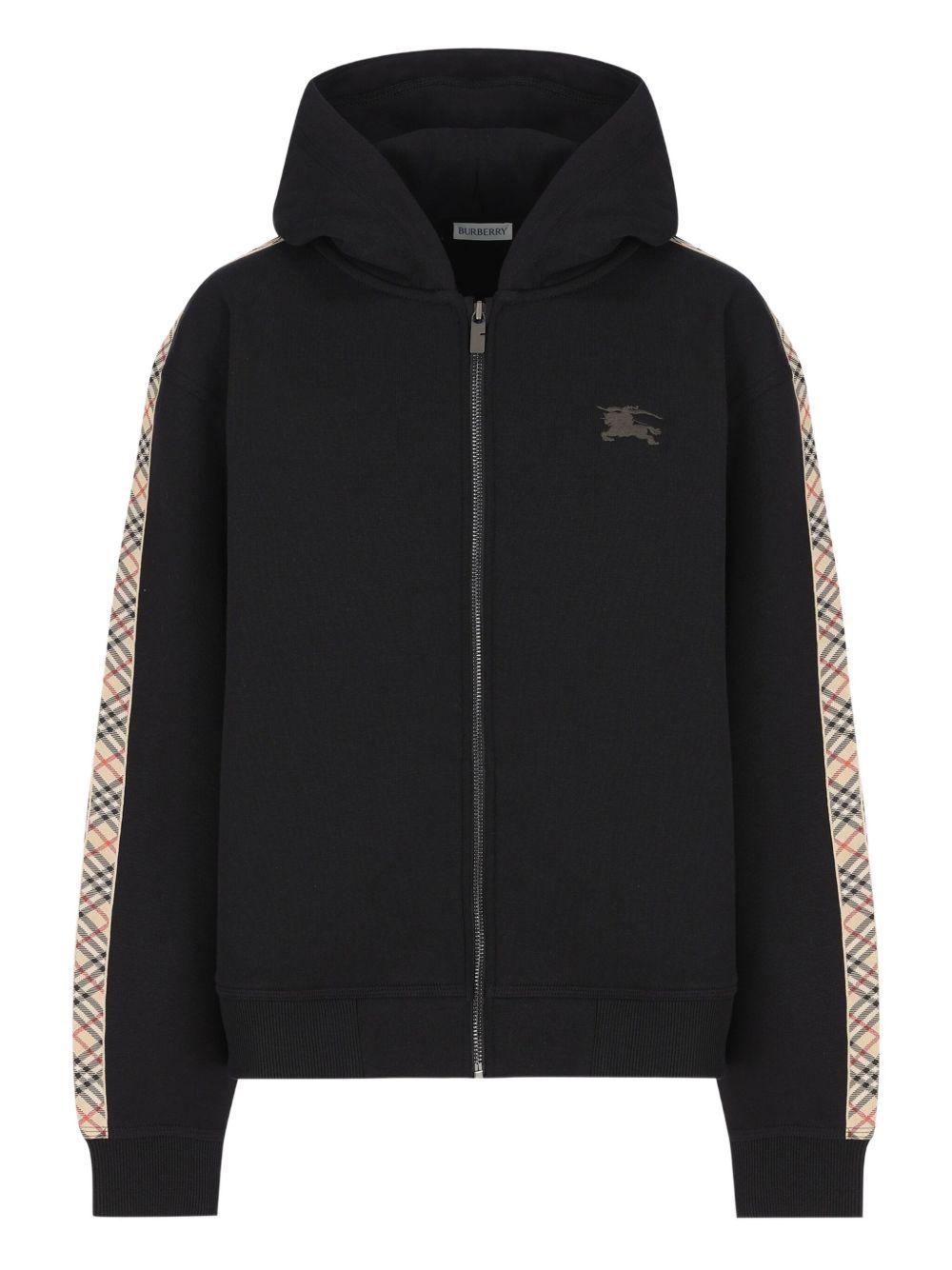 Check Trim Cotton Zip Hoodie 8108062 A1189 BURBERRY KIDS 