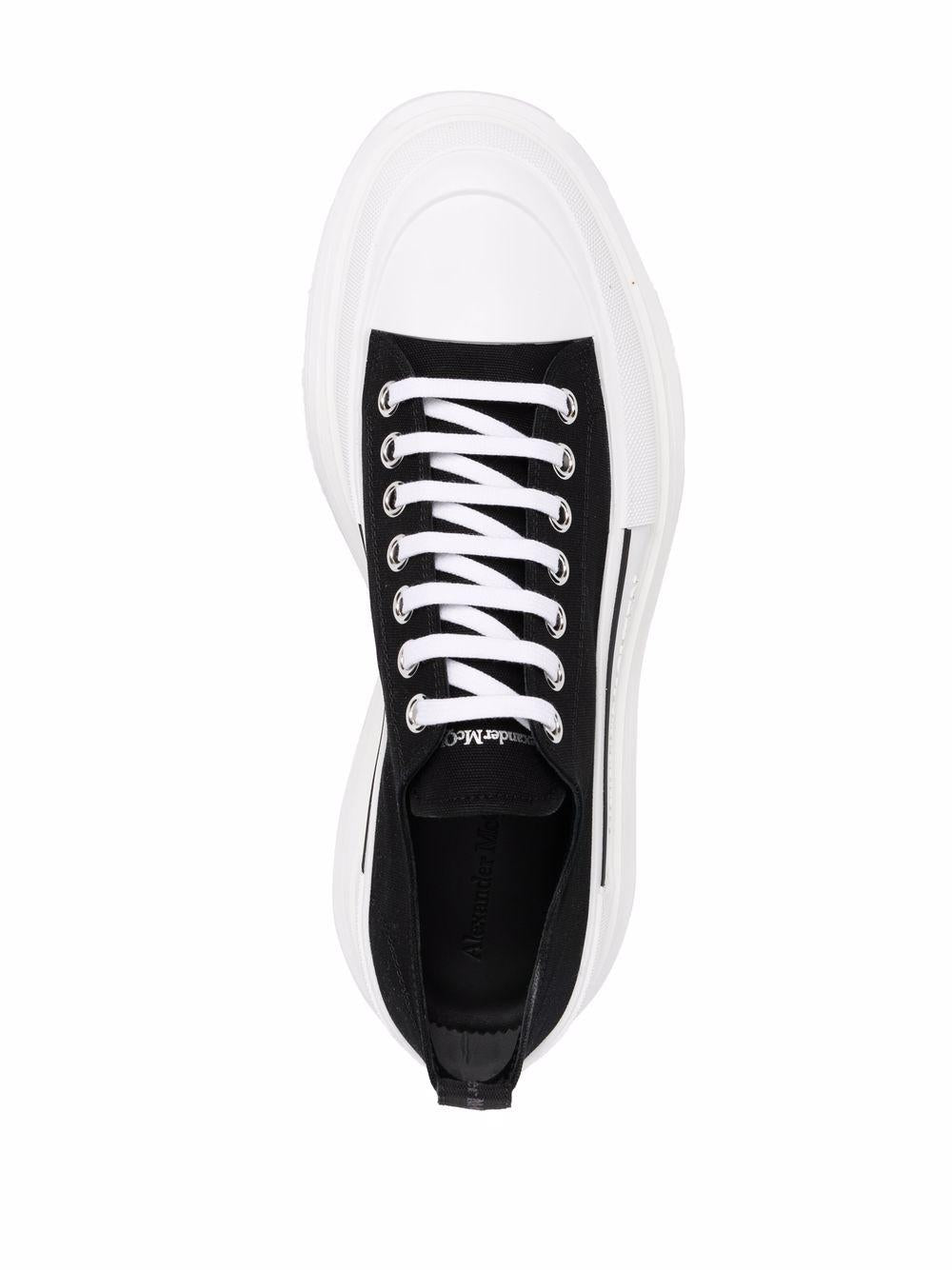 Black/white canvas/leather Tread Slick low top sneakers 705660 W4MV21070 ALEXANDER MCQUEEN 