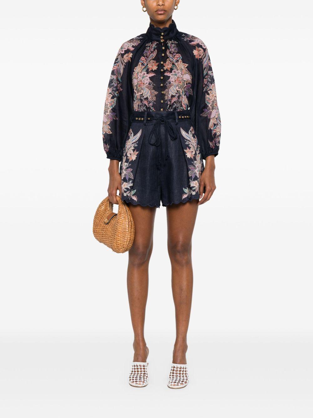 Rhiannon Billow blouse<BR/><BR/> 4273TSS251 NAVMLTPAI ZIMMERMANN 