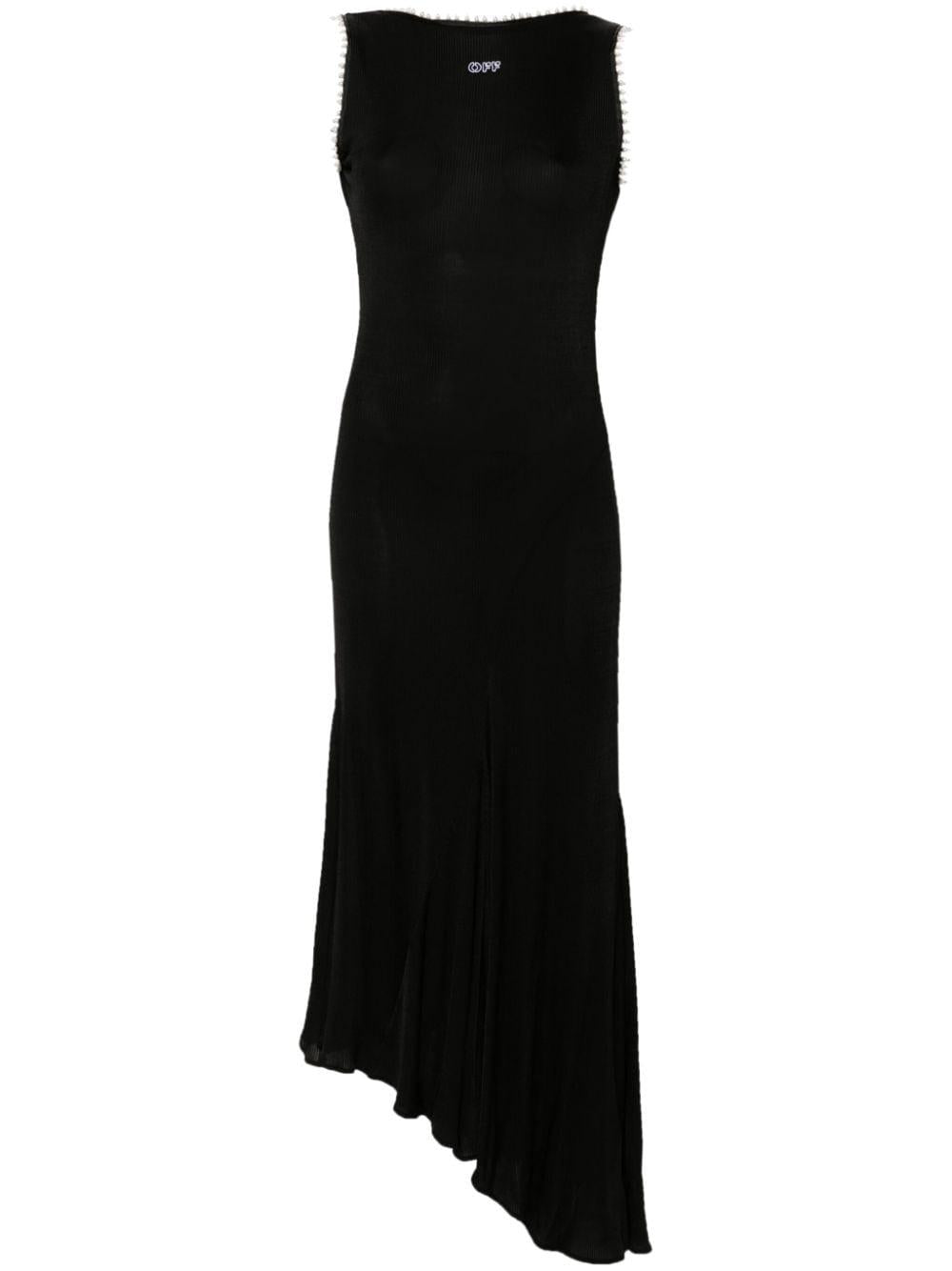 Logo-embroidered dress<BR/><BR/><BR/> OWDB505F24JER001 1001 OFF-WHITE 