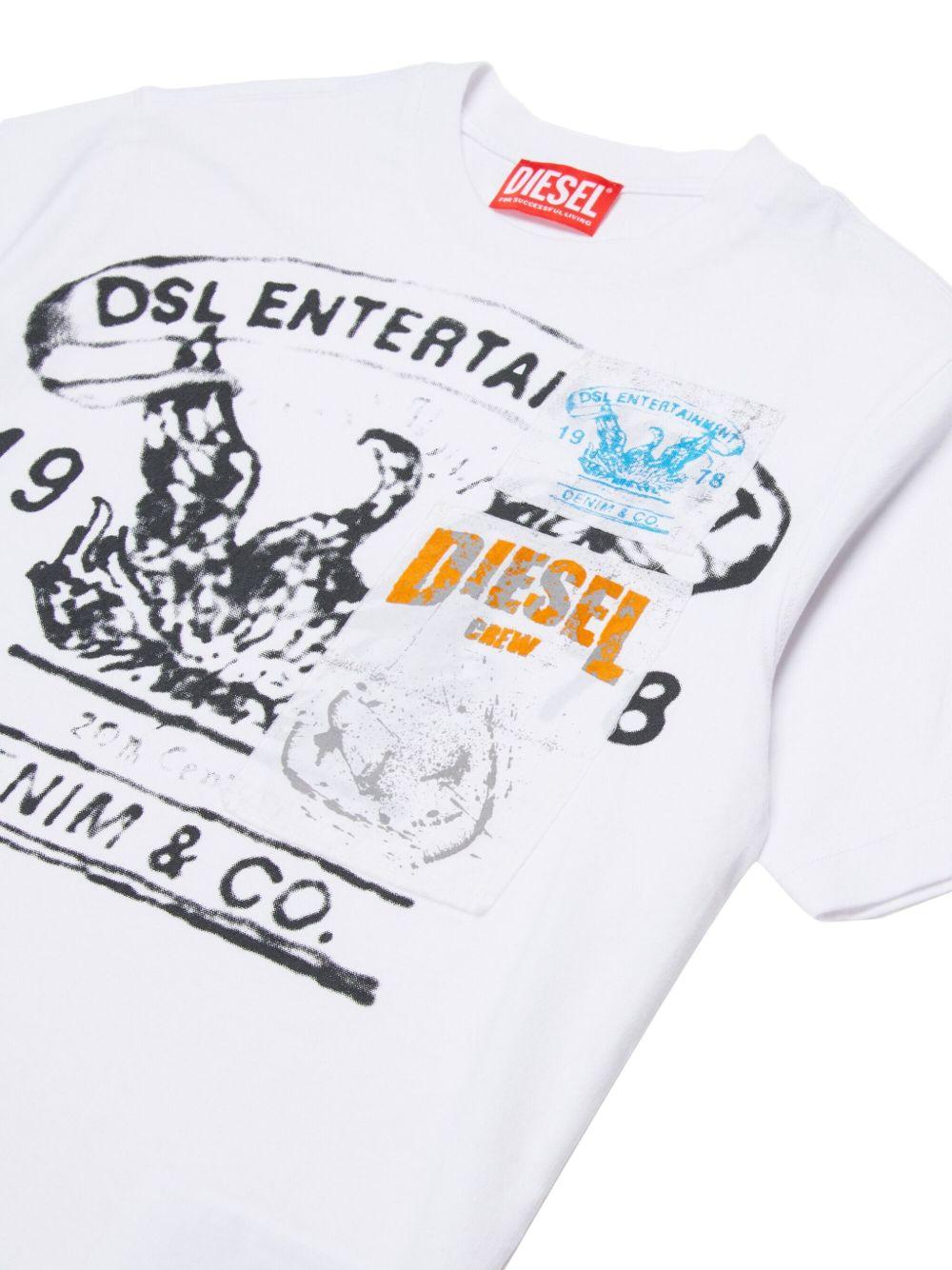 T-shirt with vintage-style print J02583 KYAYSK100 DIESEL KIDS 