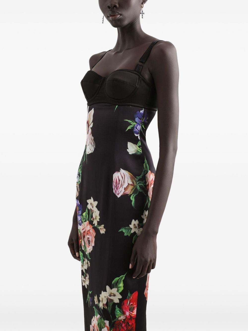 Satin slip dress with bra detail and floral print F6TTXT FSIB5HN5PR DOLCE & GABBANA 