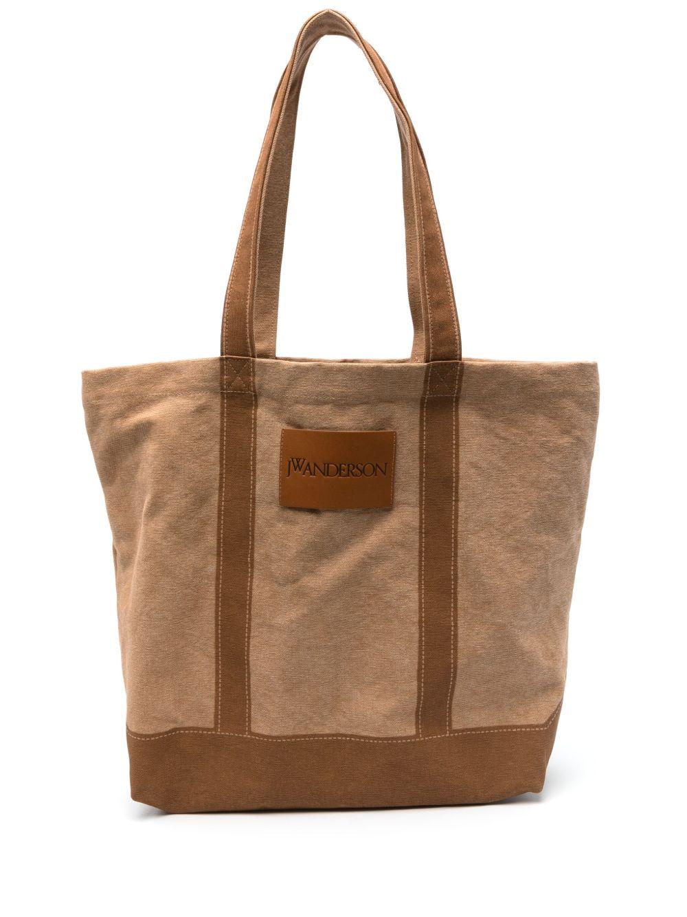 Logo-appliqué tote bag<BR/><BR/> HB0498 FA0331619 JW ANDERSON 