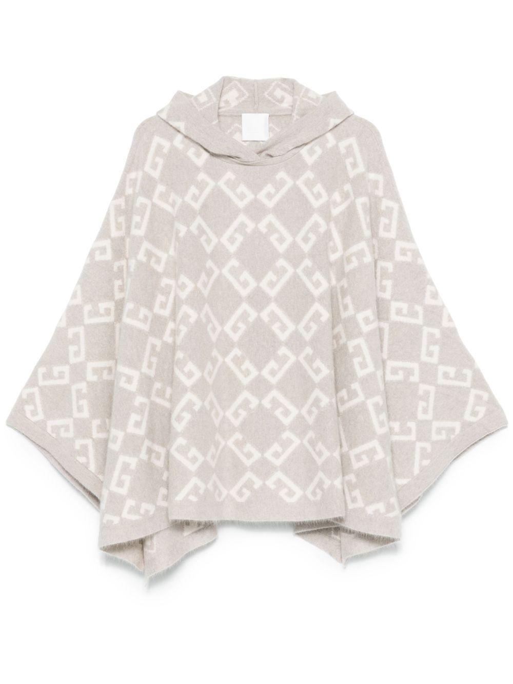 Logo-intarsia hooded poncho<BR/><BR/><BR/> BW00RH4ZPJ 250 GIVENCHY 