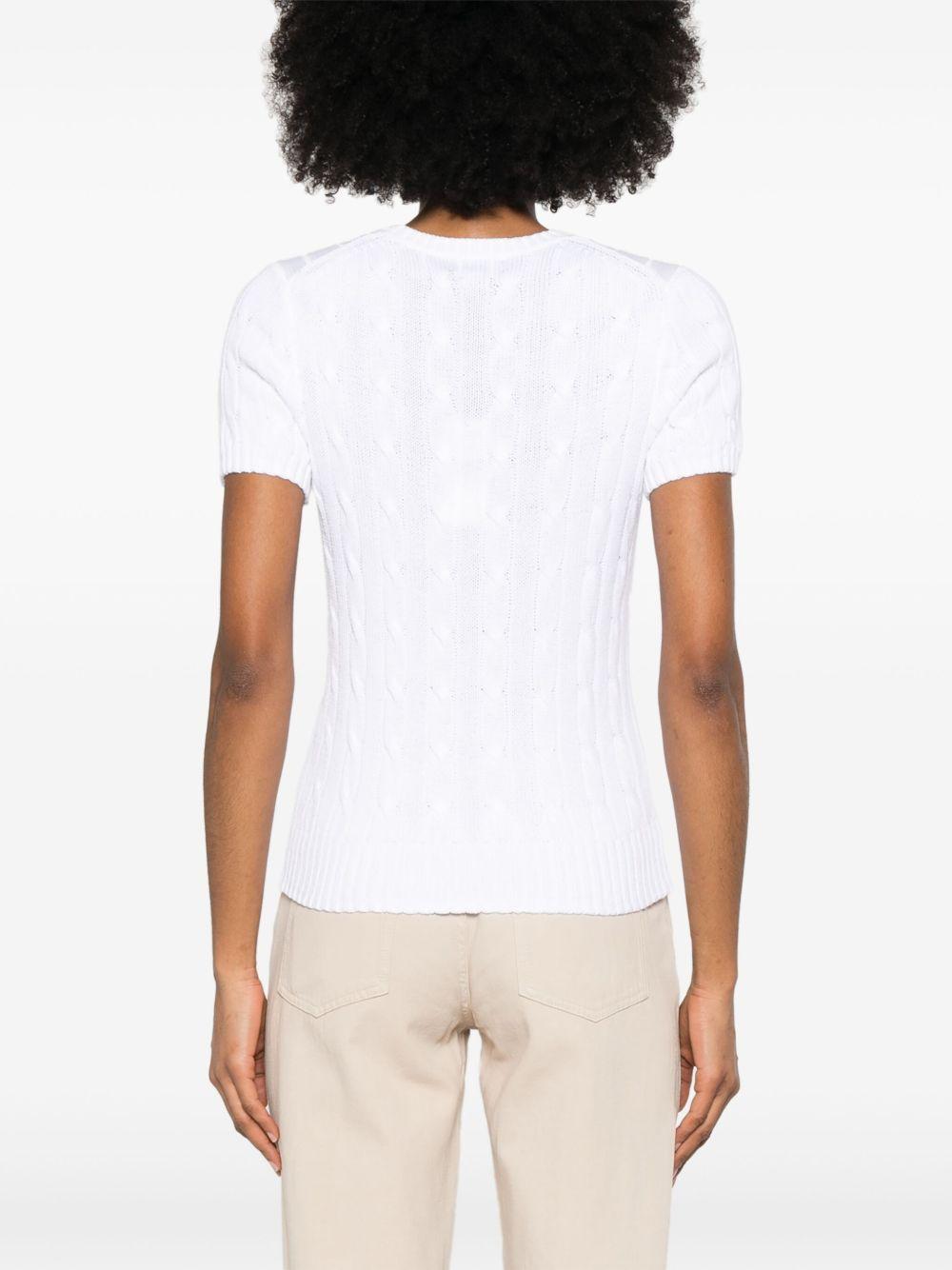 Cable-knit top<BR/><BR/><BR/> 211895379005 WHITE POLO RALPH LAUREN 