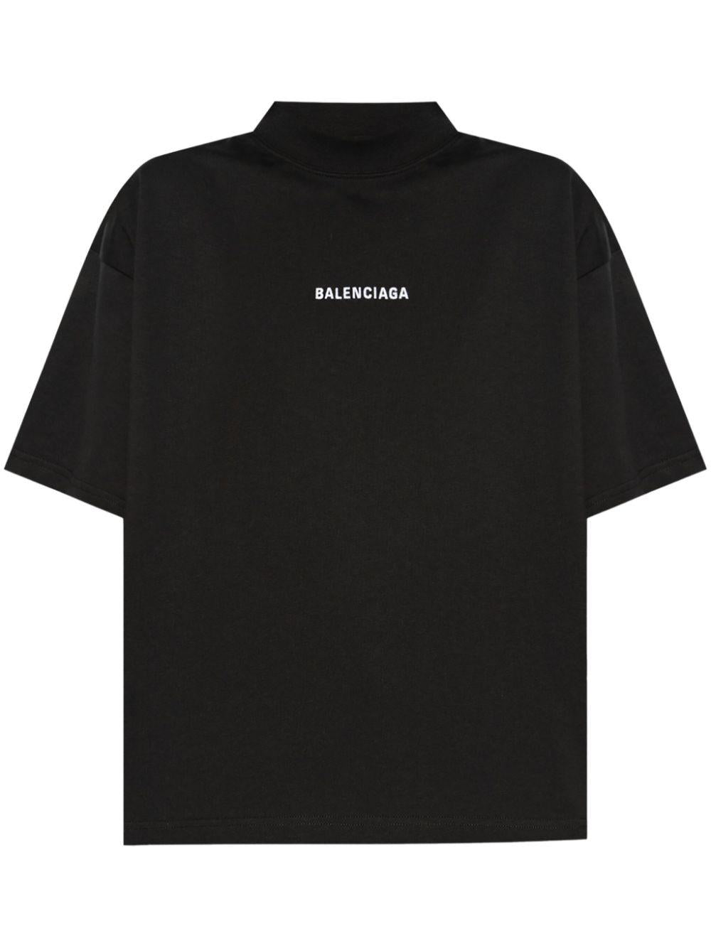 Black logo-embroidered T-shirt 818431. TPVK11070 BALENCIAGA 