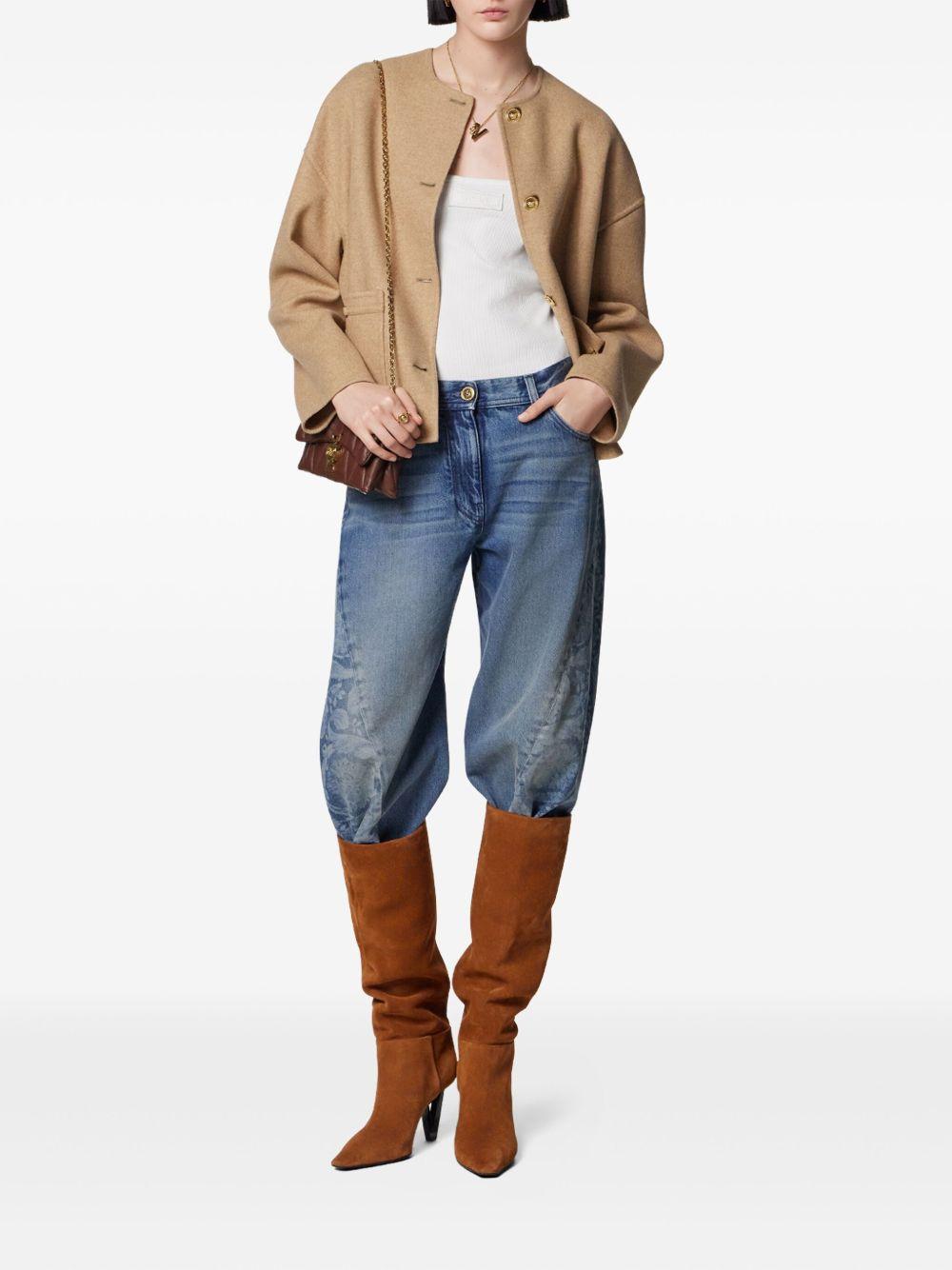 Barocco motif cropped jeans 1020878 1A147761D870 VERSACE 
