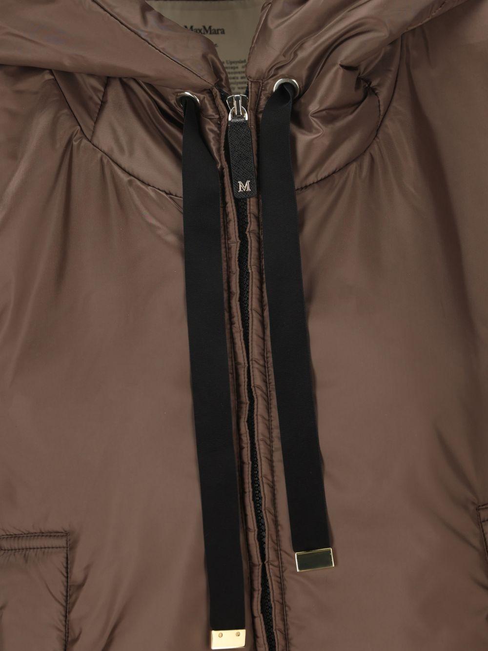 Water-repellent padded canvas hooded gilet 2619291044 GREENGO049 MAX MARA THE CUBE 