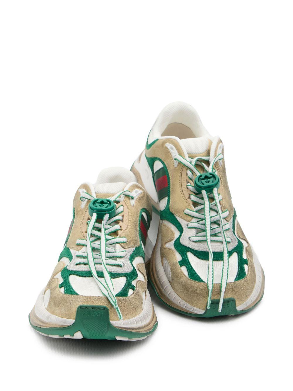 LEATHER SNEAKERS WITH WEB DETAIL 853709 AAGGM9251 GUCCI 