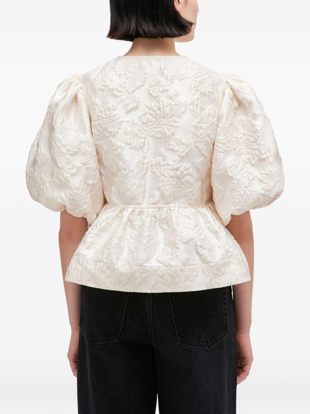 Satin Peplum Tie Blouse A1040079 135 GANNI 