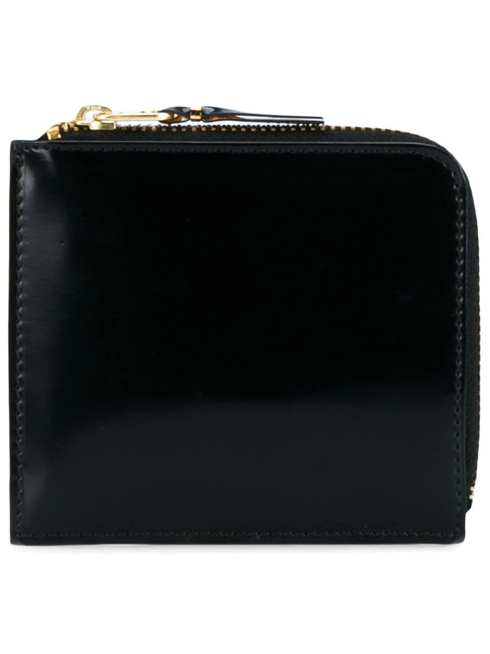 Black and gold-tone leather zip purs SA3100MI GOLD COMME des GARÇONS WALLET 