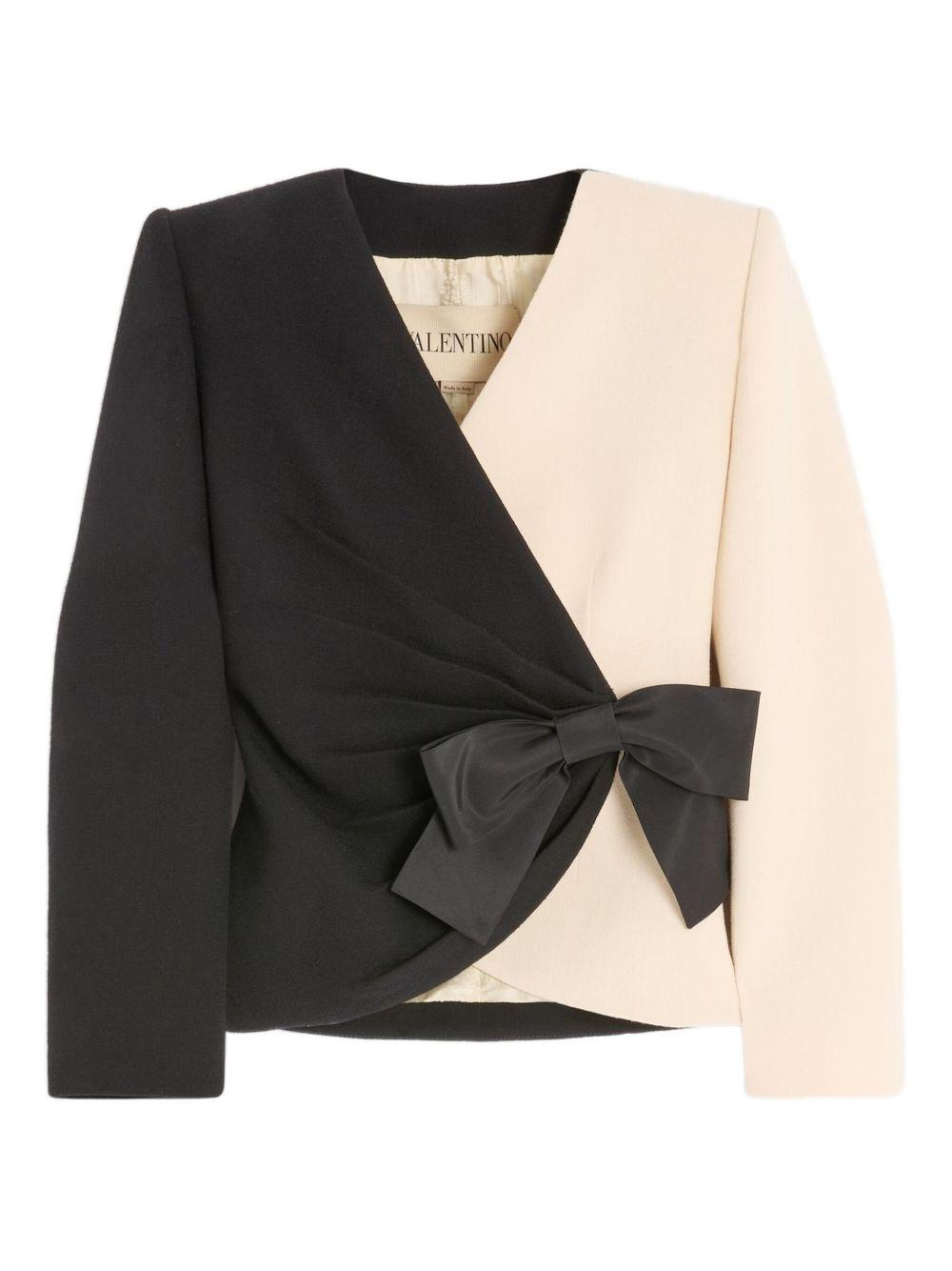 Wool Crepe Jacket With Contrasting Bow 7B0CE5209Q0 TB1 VALENTINO GARAVANI 