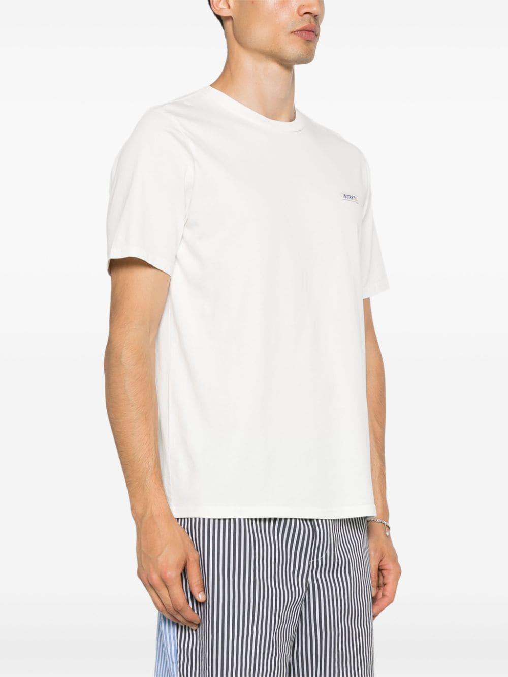 Logo-patch cotton T-shirt<BR/><BR/> TSPM 08CWCOTTON WHITE AUTRY 