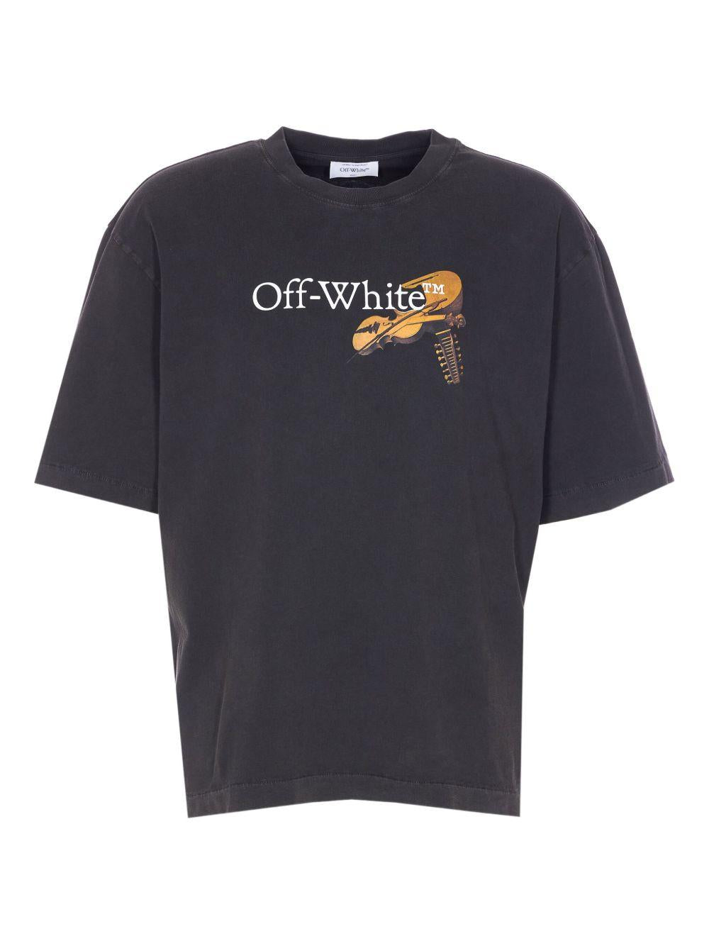T-shirt with logo and Caravaggio print on the front and back OMAA120F25JER00V 1301 OFF-WHITE 