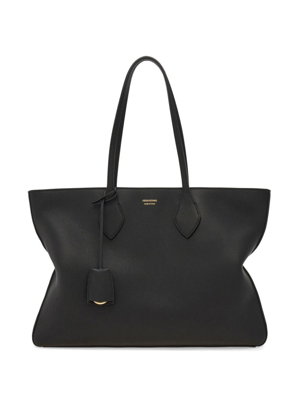 Leather tote bag<BR/><BR/><BR/> STAR TOTE M 779336NERO FERRAGAMO 