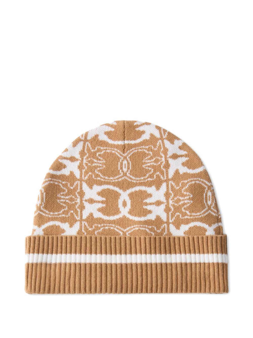 Beanie with jacquard logo detail 105991 A2YOMZ2 PINKO 