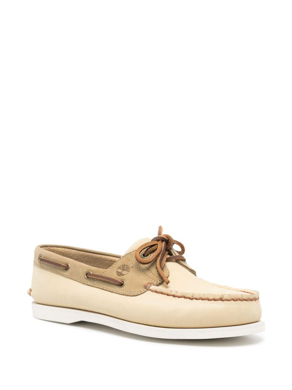 Logo-debossed leather boat shoes<BR/><BR/><BR/> TB0A2PDF ES11 TIMBERLAND 
