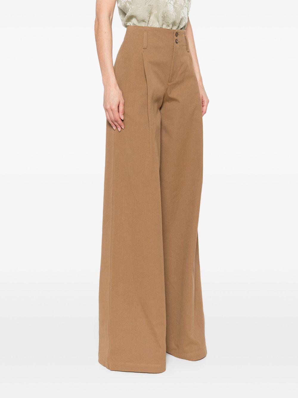 High-rise wide-leg pants in cotton canvas CH25APA11365 208 CHLOÉ 