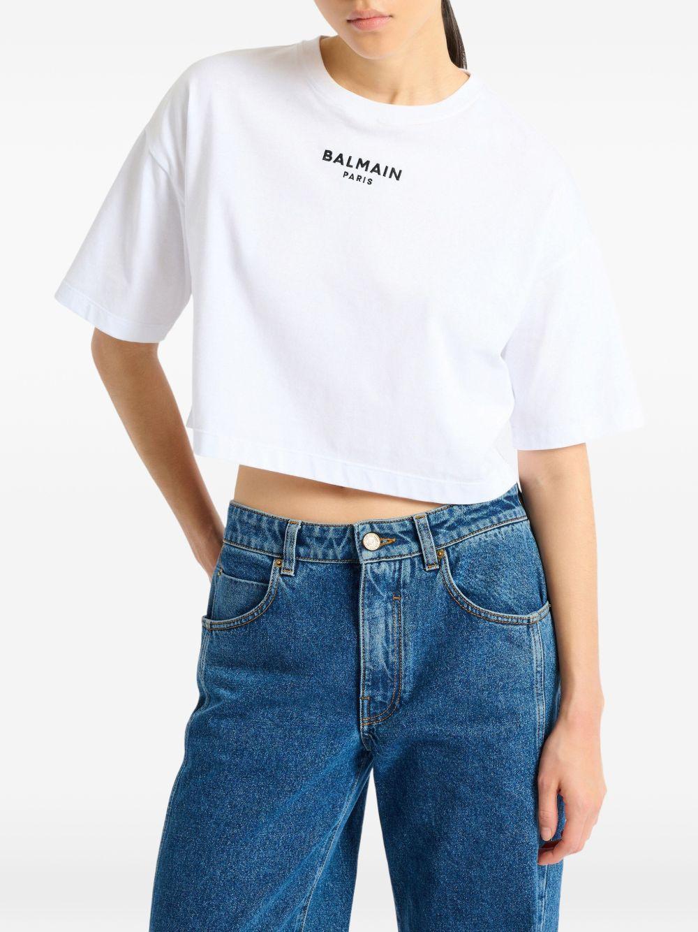 Embroidered Balmain Paris T-shirt HF1EE145BD10 GAB BALMAIN 