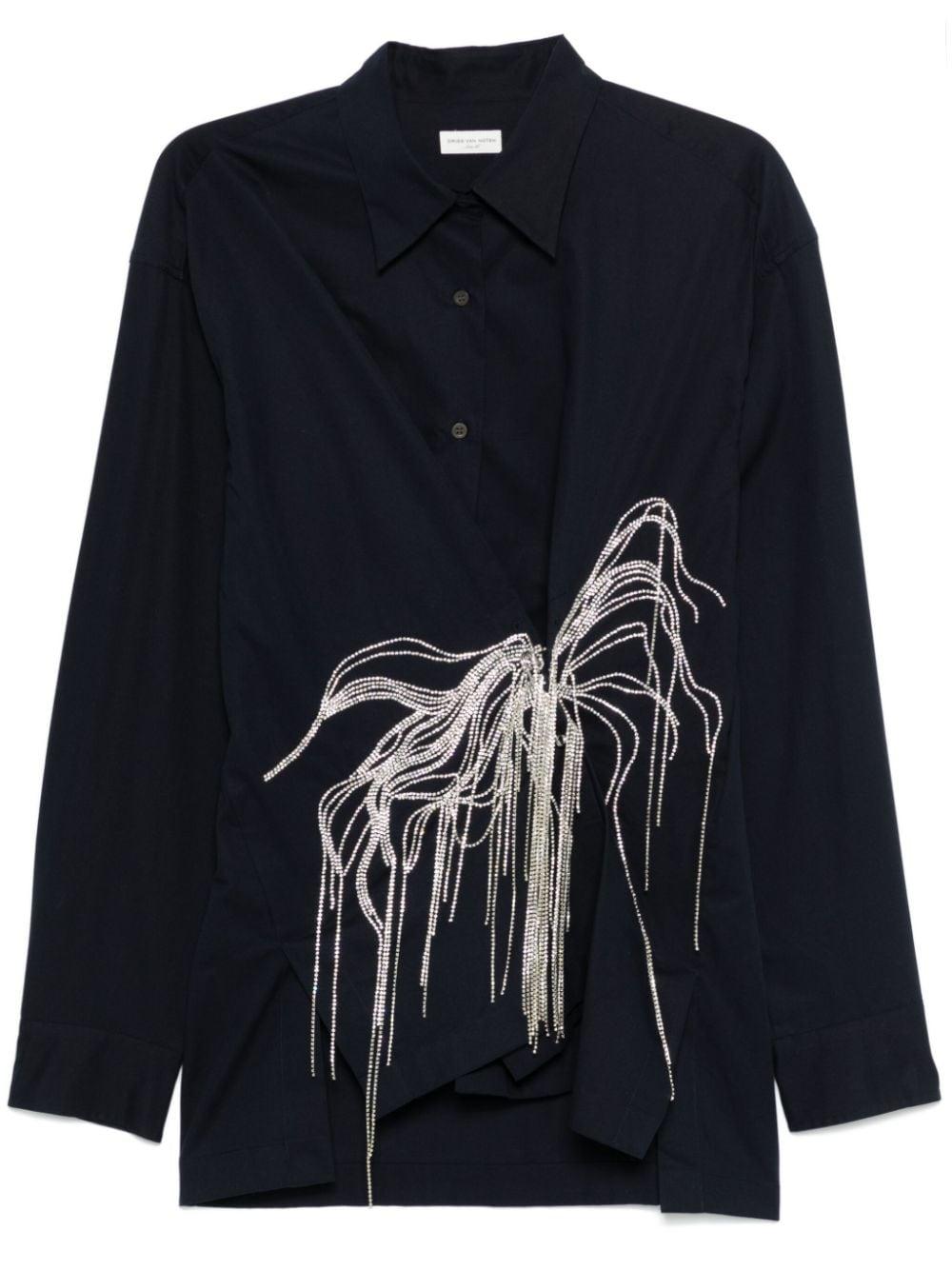 Rhinestone-embellished shirt<BR/><BR/> 010743 9295509 DRIES VAN NOTEN 