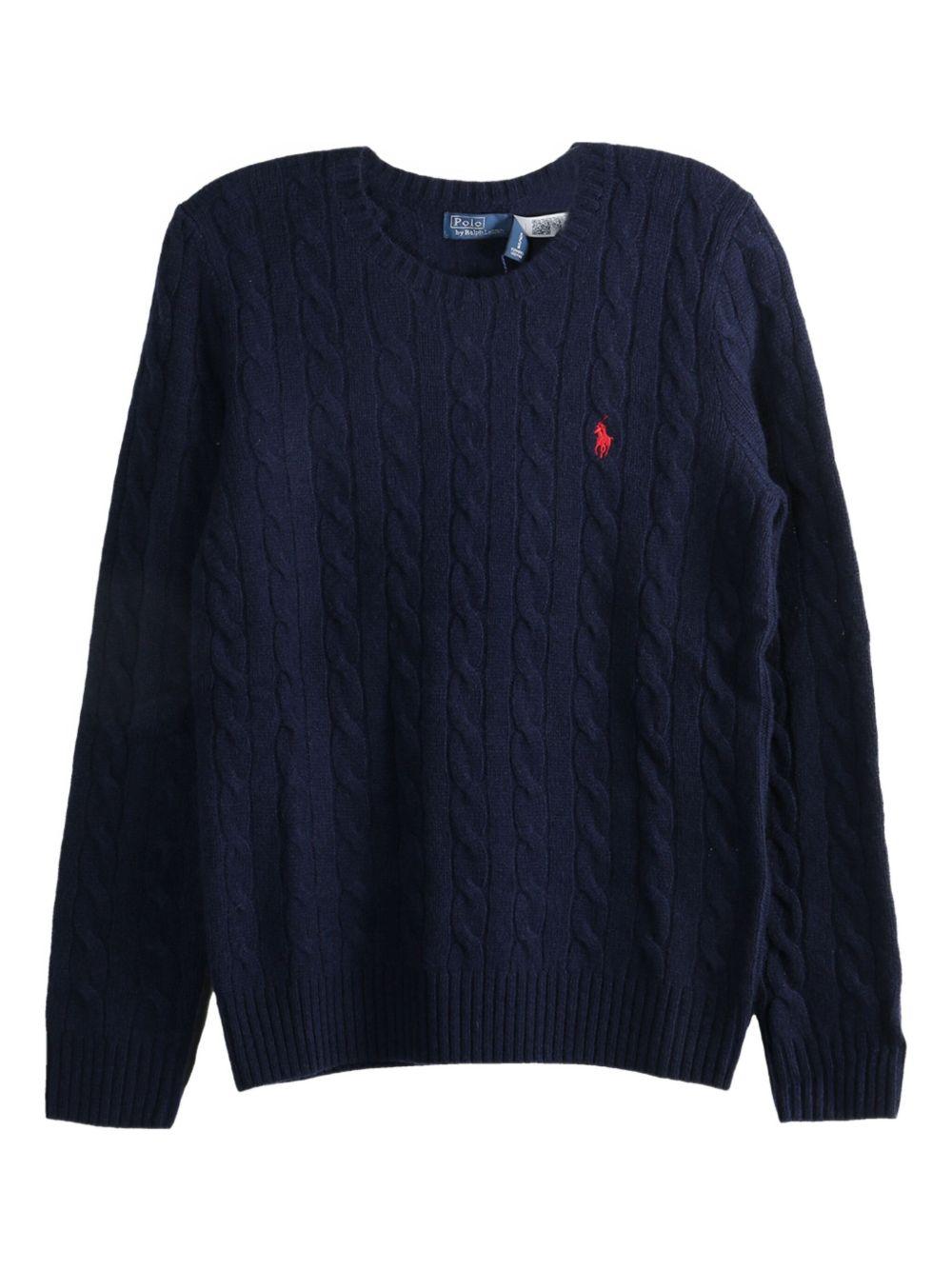 Cable Wool-Cashmere Crewneck Jumper 211971865003 HUNTERNAVY POLO RALPH LAUREN 