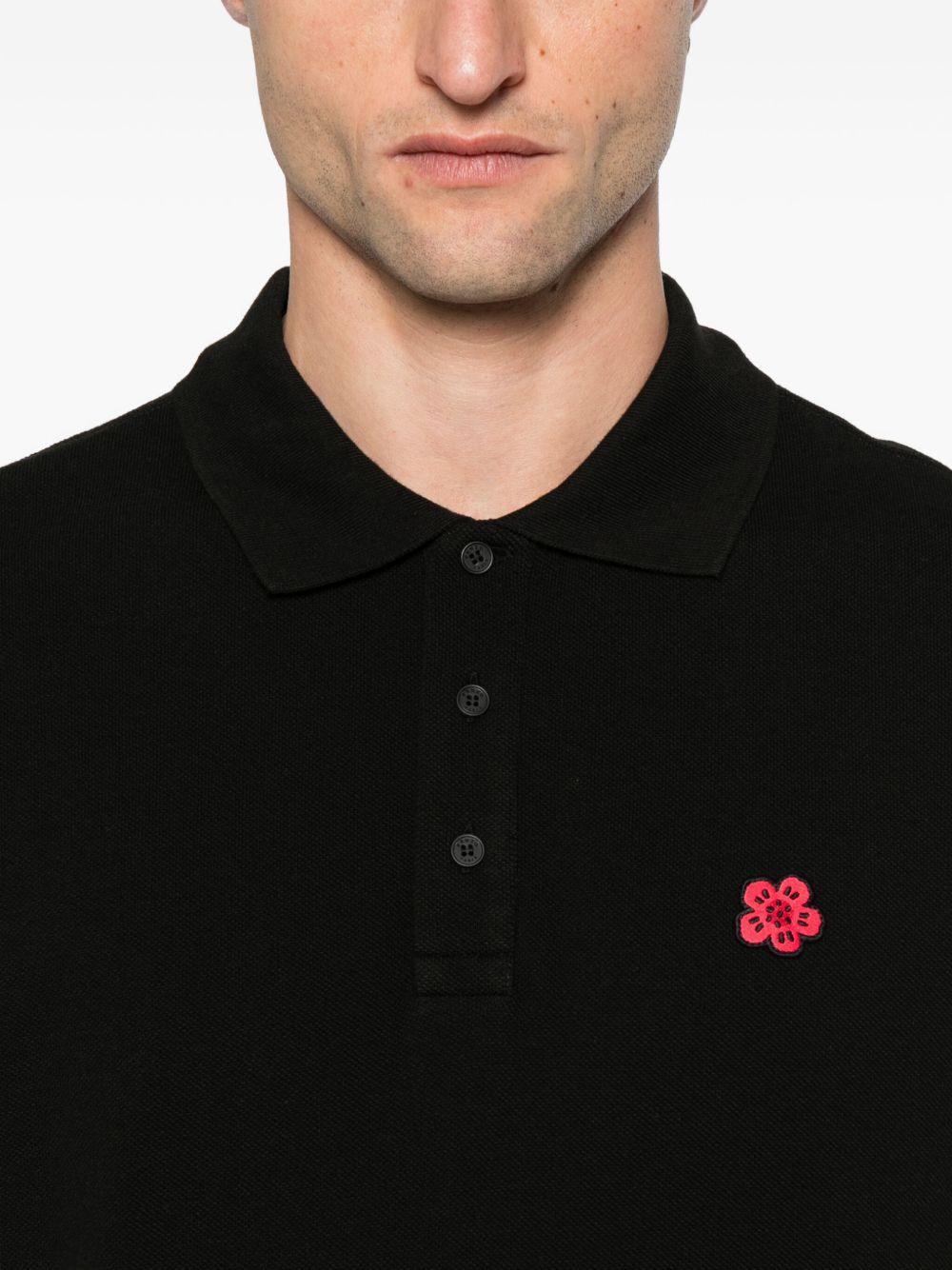 'Boke Flower' slim polo in cotton FF65PO1534PU 99JBLACK KENZO 