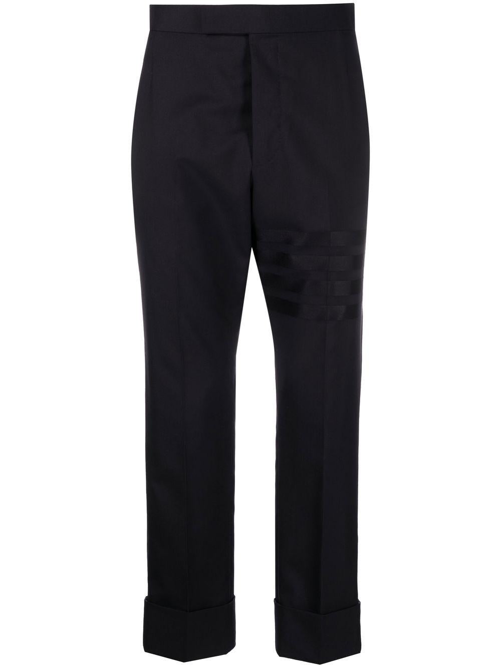 Navy blue wool 4-Bar tailored trousers MTC001A 06146420 THOM BROWNE 