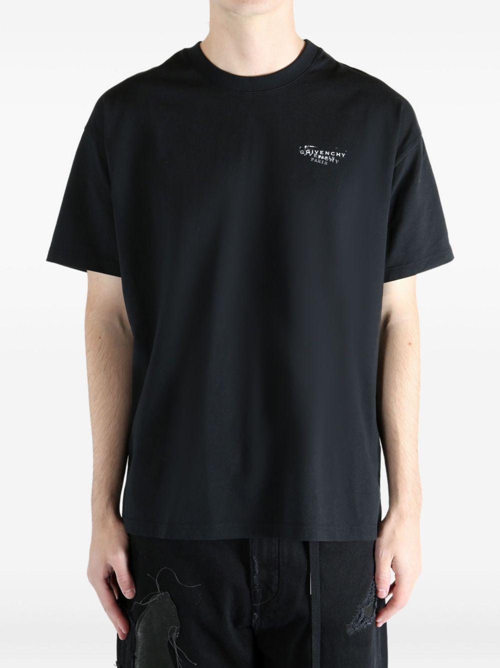 T-shirt in cotton with GIVENCHY Stamp print BM71NK3YSA 001 GIVENCHY 