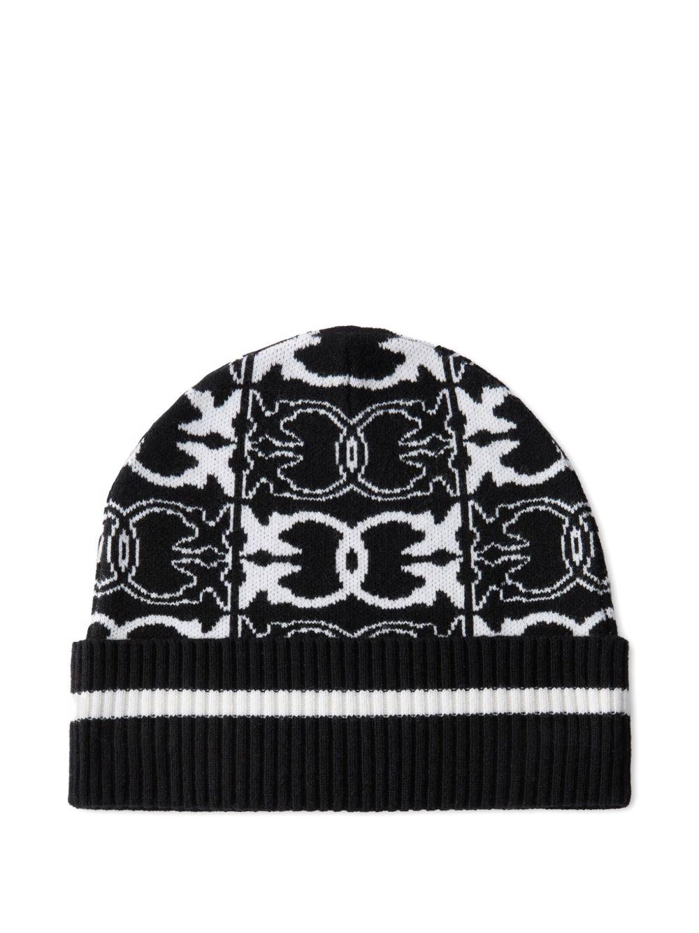 Beanie with jacquard logo detail 105991 A2YOZZ2 PINKO 