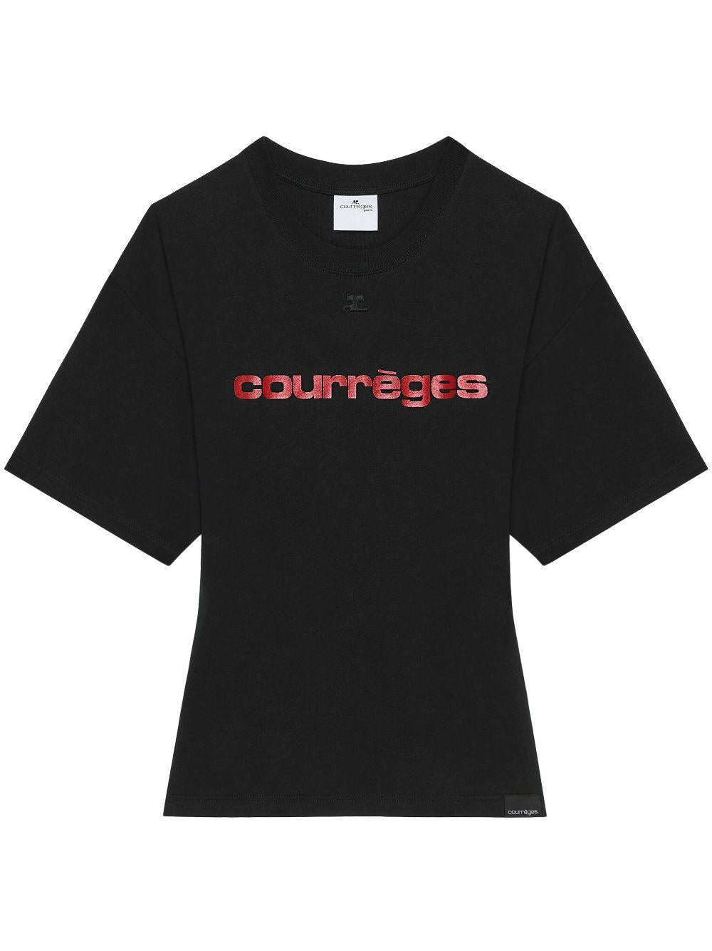 Logo-print T-shirt<BR/><BR/><BR/> 125JTS168JS0112 B087 COURRÈGES 