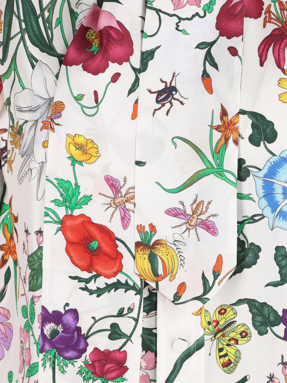 Printed silk twill shirt with bow 865715 ZAUU89413 GUCCI 