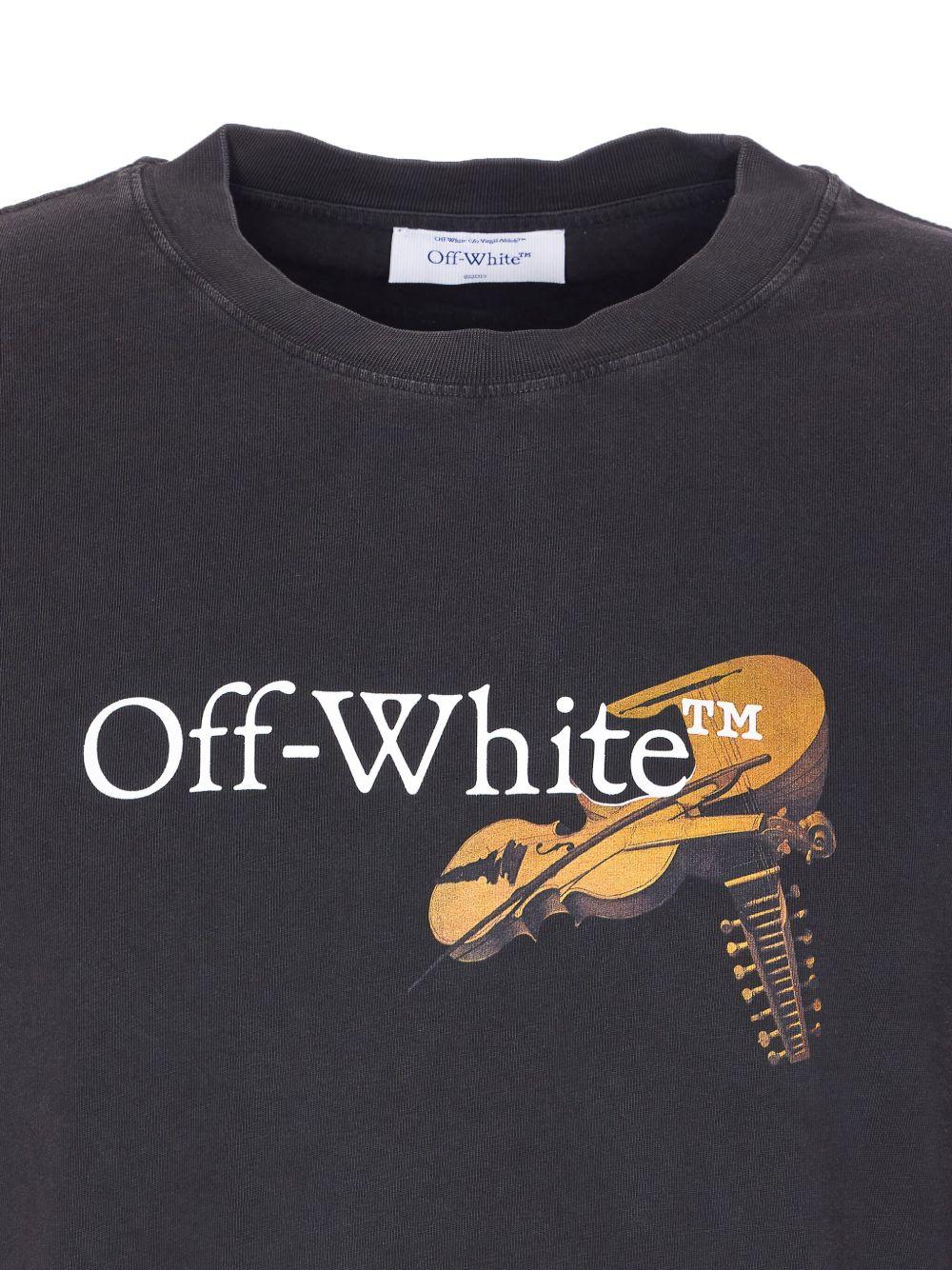 T-shirt with logo and Caravaggio print on the front and back OMAA120F25JER00V 1301 OFF-WHITE 