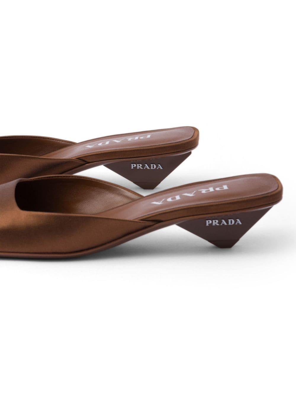 Square-toe satin mules<BR/><BR/><BR/> 1I479N 049F0005 PRADA 