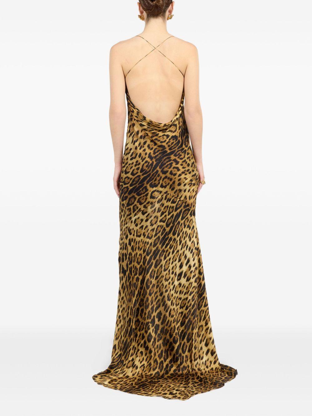 Jaguar Skin print lingerie dress VWT103 HZQ7100504 ROBERTO CAVALLI 