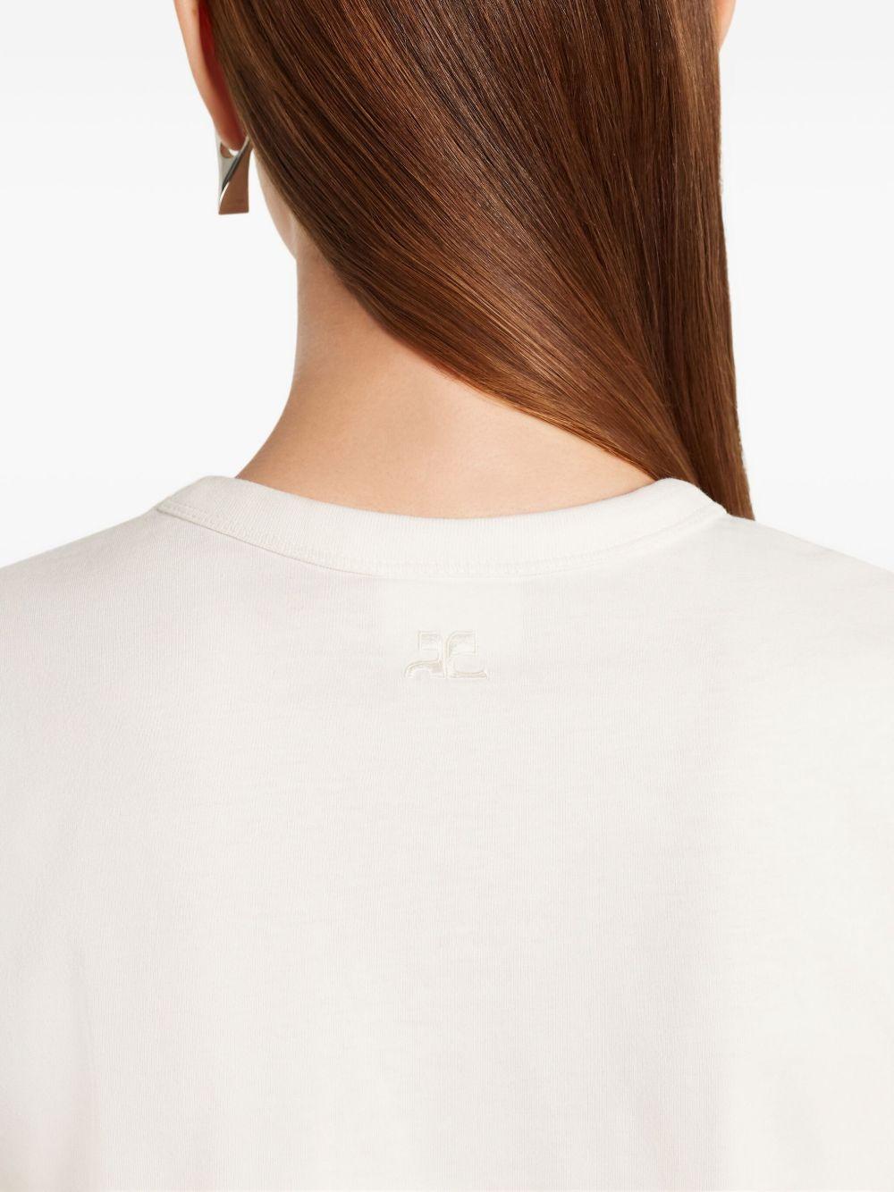 EMBROIDERED T-SHIRT 325JTS217JS0233 0001 COURRÈGES 