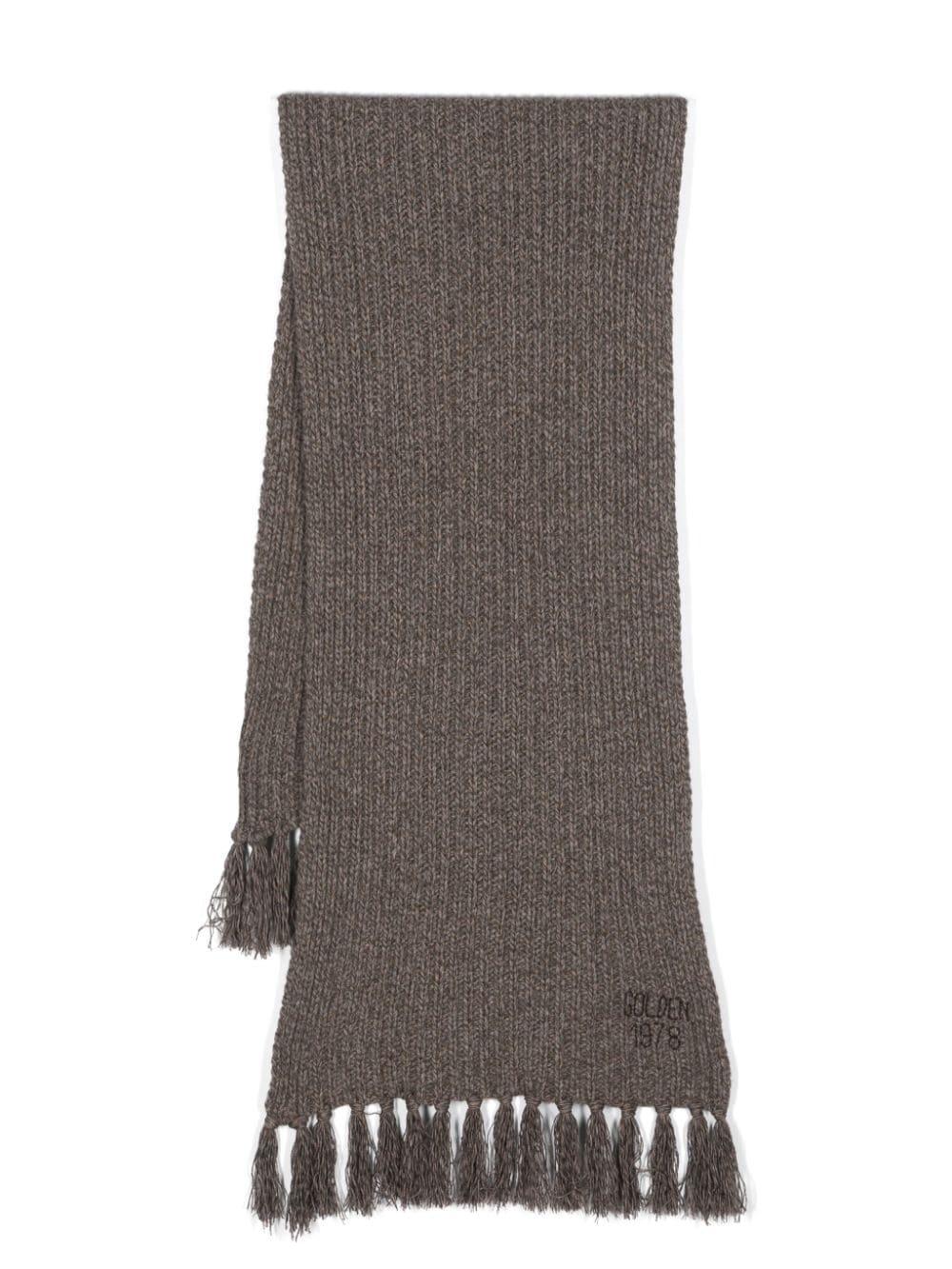 Logo-embroidered knitted scarf GUP01629 P00128855566 GOLDEN GOOSE 