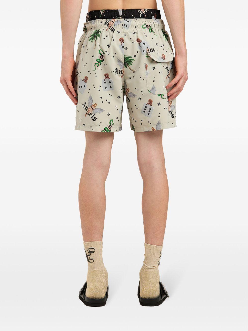 Pin-Up swim shorts<BR/><BR/><BR/> PMFD012S25FAB005 0B84 PALM ANGELS 