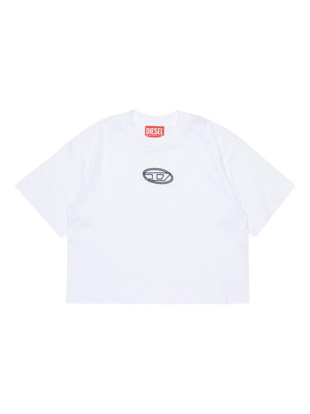 Cotton T-shirt with central logo J02428 00YI9K100 DIESEL KIDS 