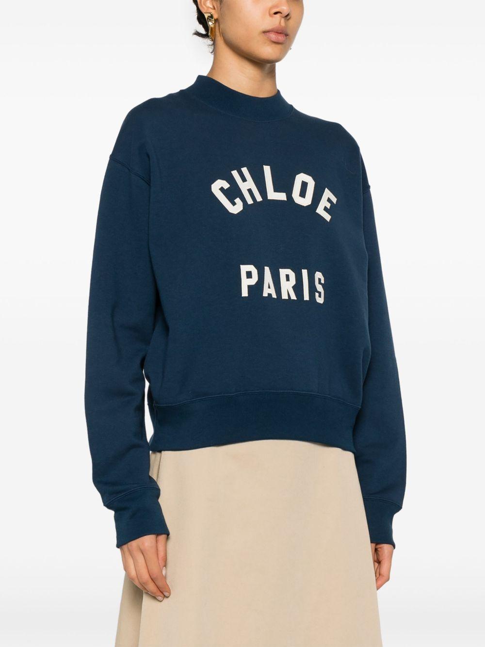 Mock-neck logo-patch sweatshirt CH24AJH12192 4C6 CHLOÉ 