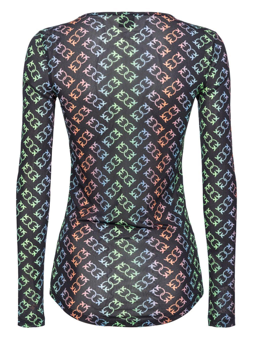 Love Birds monogram blouse<BR/><BR/><BR/> 100639 A1ZYZ97 PINKO 
