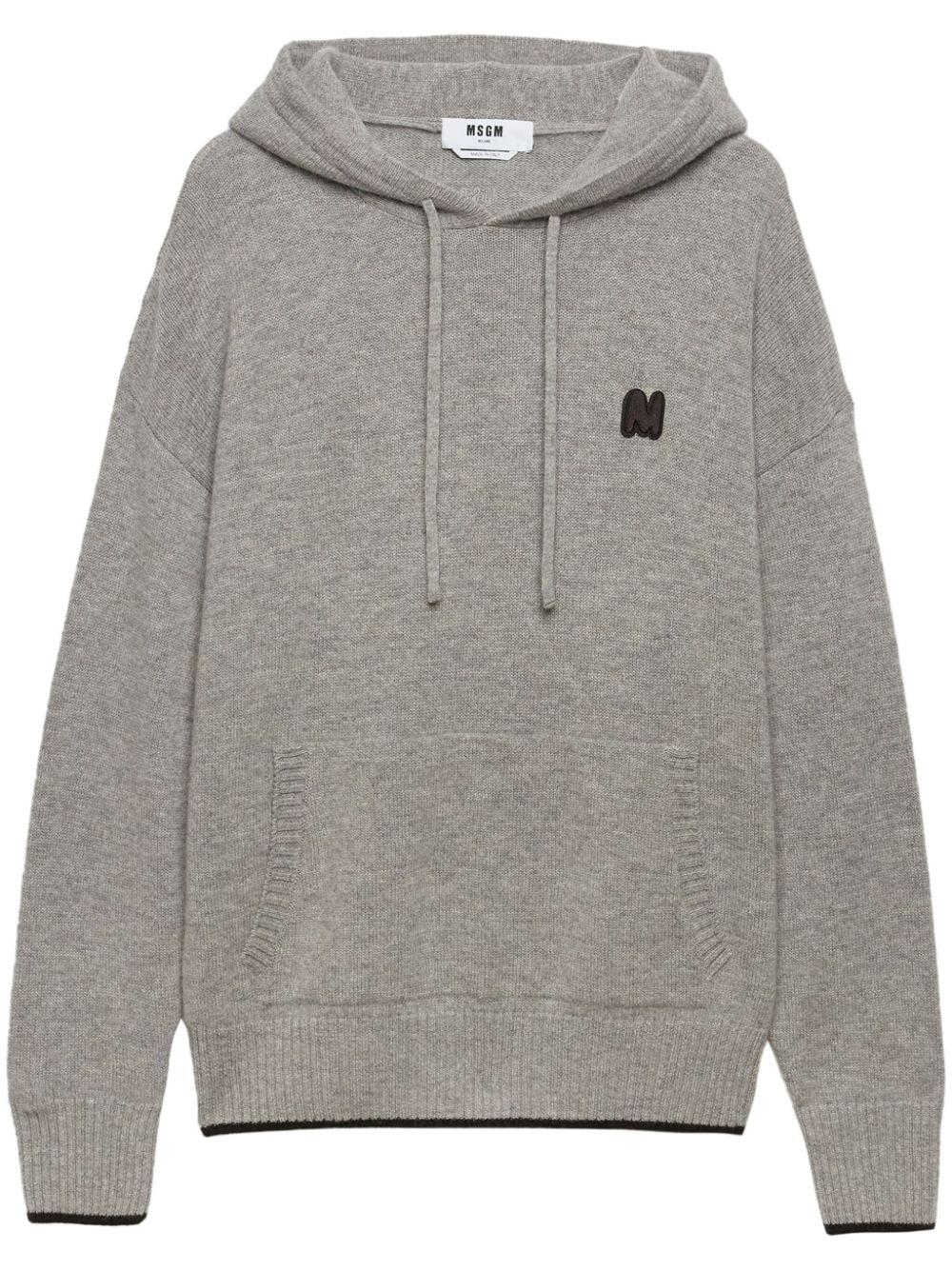 Logo patch drawstring hoodie<BR/><BR/> 3740MM200 24779096 MSGM 