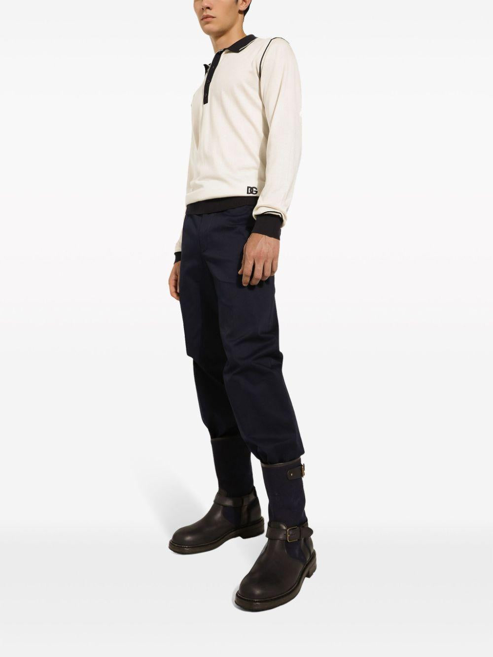 Logo-tag cotton-blend tapered trousers<BR/><BR/><BR/><BR/> GV5ZHT FUFIVB0665 DOLCE & GABBANA 