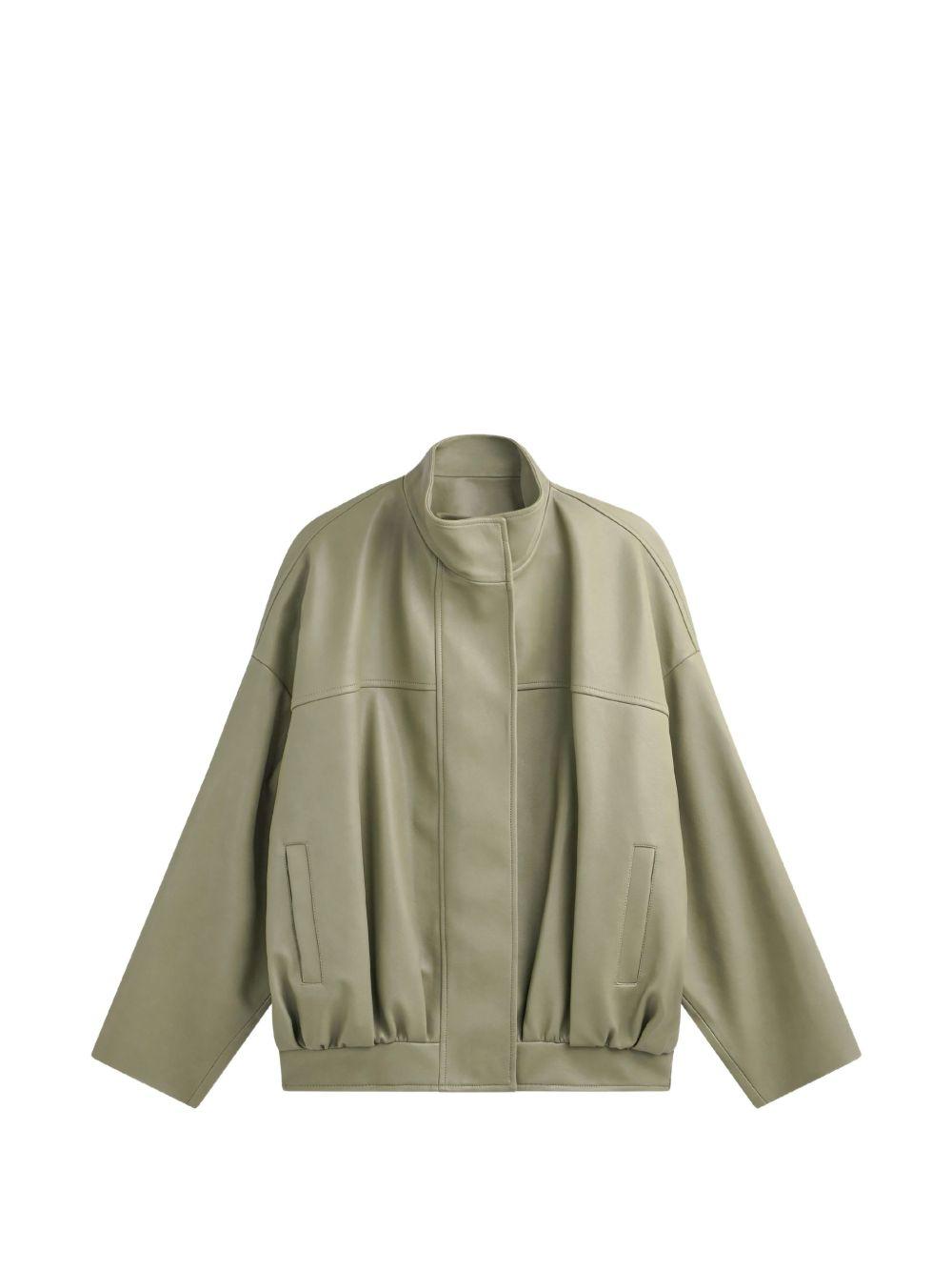 VEREN FAUX LEATHER  BOMBER JACKET JAFS21915430 SAGE THE FRANKIE SHOP 
