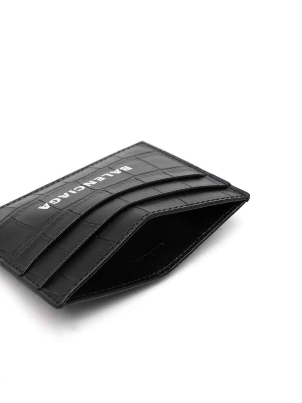Cash logo-print card holder<BR/><BR/><BR/> 594309 1ROP31000 BALENCIAGA 