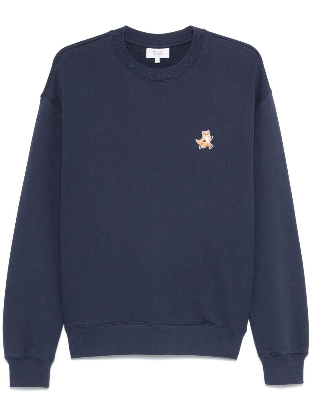 Speedy Fox-patch sweatshirt<BR/><BR/><BR/> MM00313KM0321 P476 MAISON KITSUNÉ 