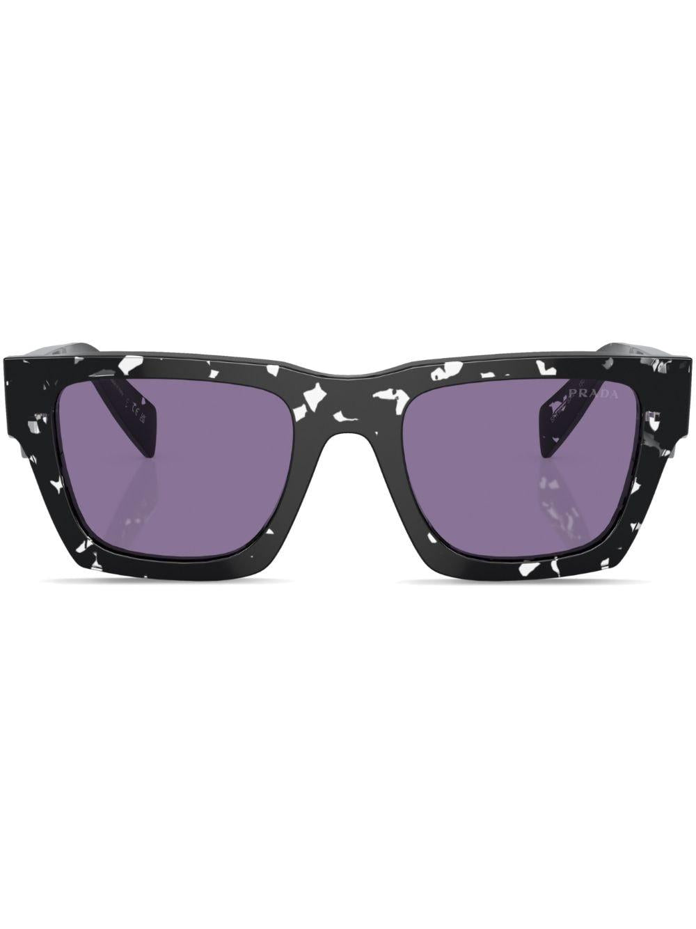 Tortoiseshell-effect square sunglasses<BR/><BR/><BR/> 0PR A06S15O50B50 PRADA 