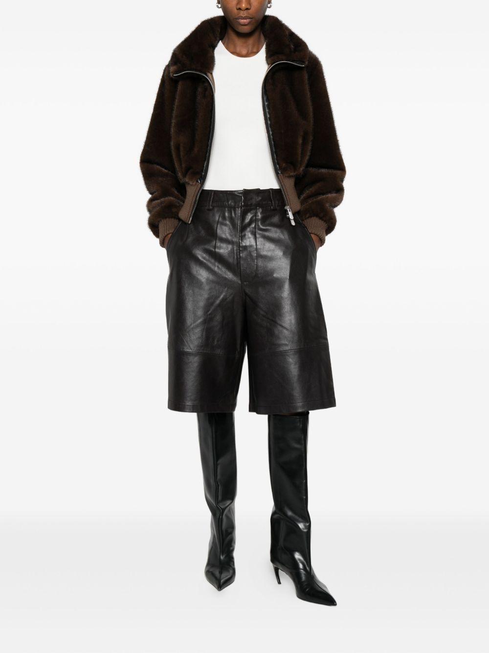 Faux fur bomber jacket 105399 A2PID49 PINKO 