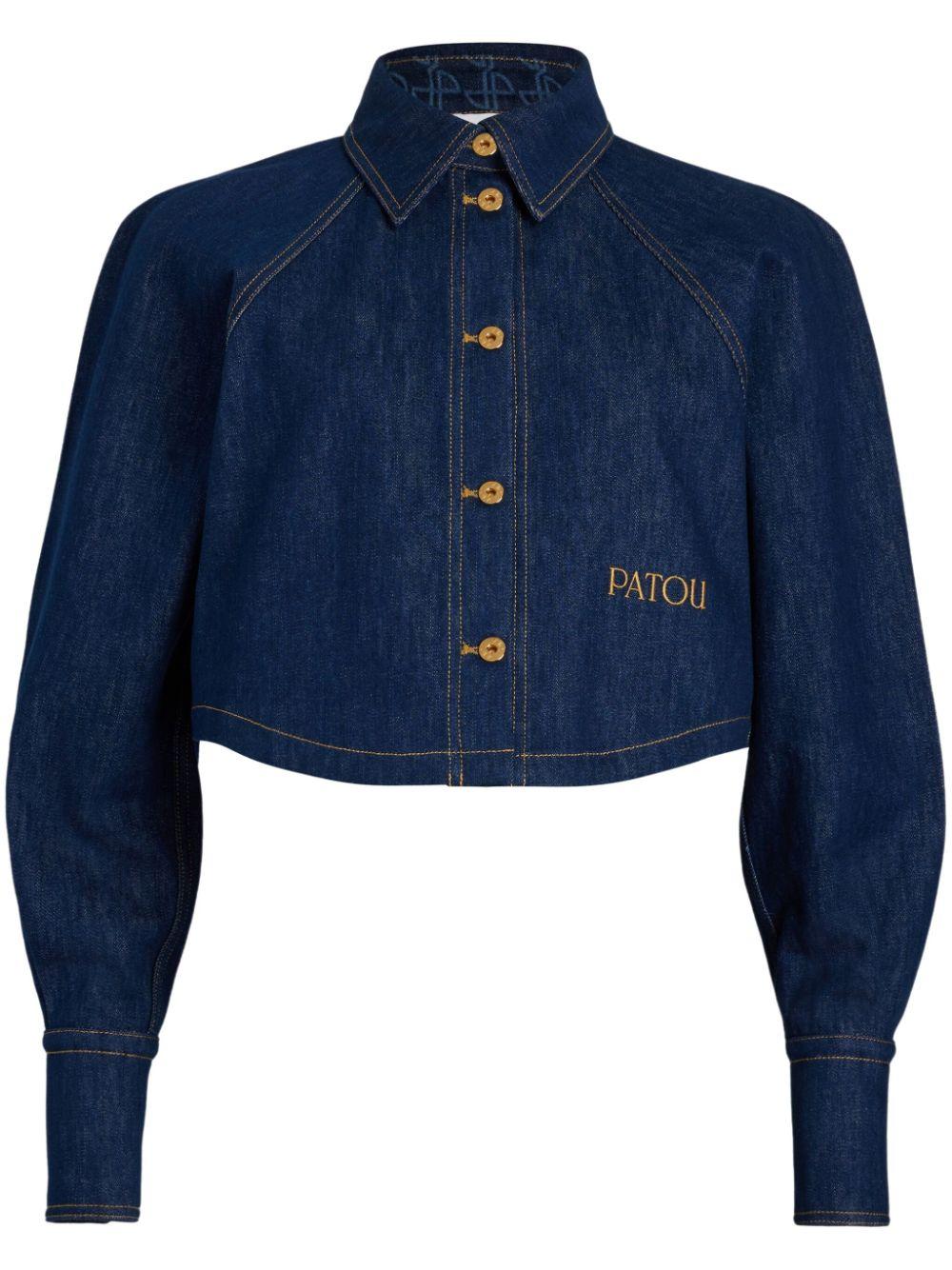 Cropped denim shirt<BR/><BR/><BR/> BL0330008 602D PATOU 