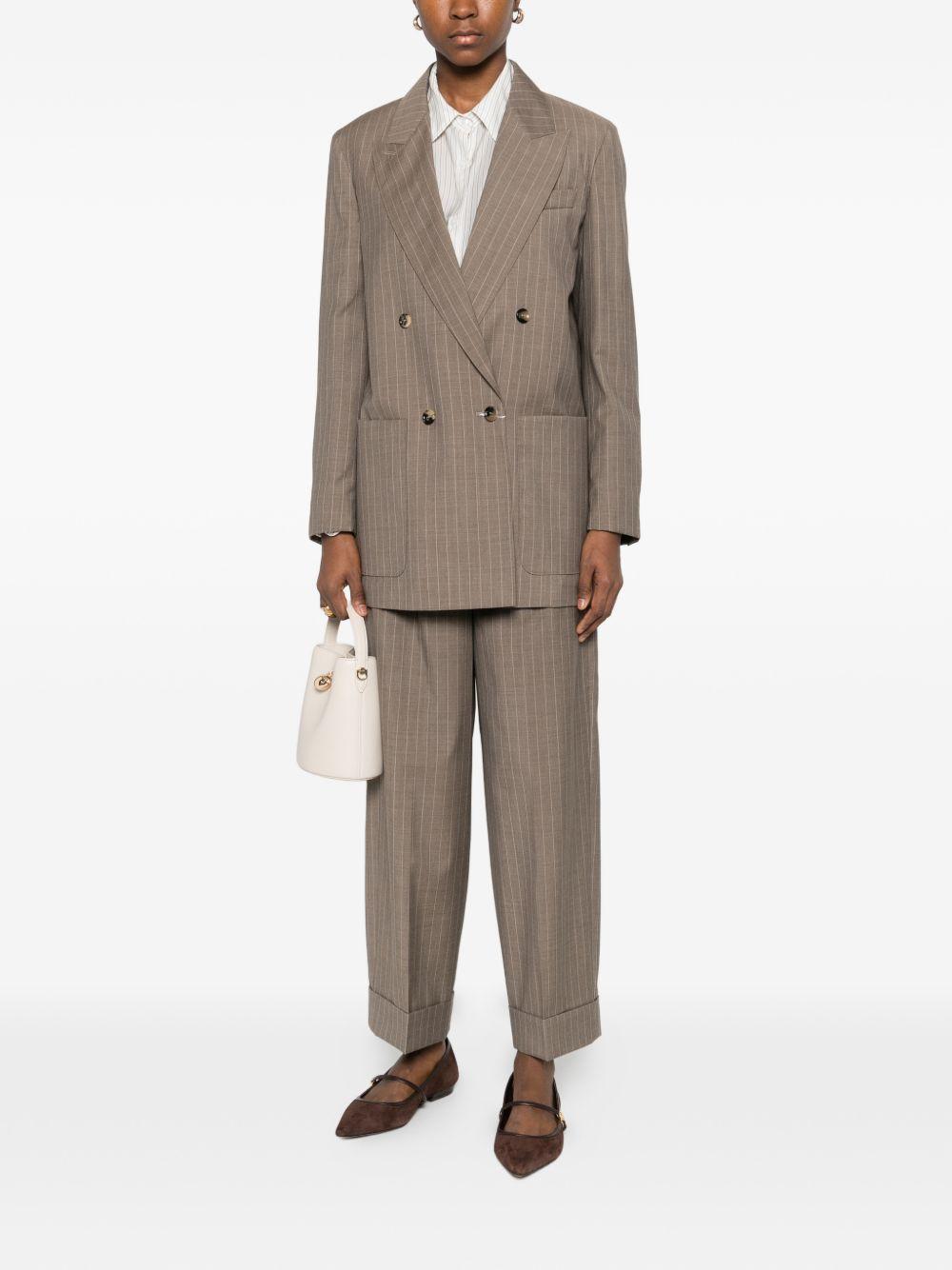Oversized pinstripe woollen cloth blazer - Hazelnut brown 2611041061 MXMACCIAIO001 MAX MARA 